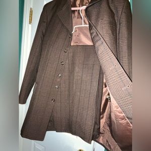 Zandello Brown Men’s Plaid Suit